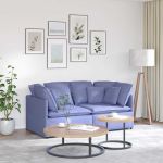 Canapea modulară cu perne, albastru jeans, textil GartenMobel Dekor