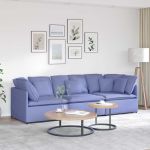 Canapea modulară cu perne, albastru jeans, textil GartenMobel Dekor
