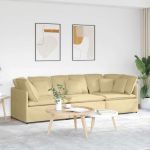 Canapea modulară cu perne, verde gri deschis, țesătură velur GartenMobel Dekor