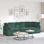 Canapea modulară cu perne, verde închis, catifea GartenMobel Dekor