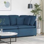 Modul de colț pentru canapea modulară cu perne albastru 100 cm GartenMobel Dekor