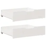Sertare de pat, 2 buc., 75x55x16 cm, alb, lemn masiv de pin GartenMobel Dekor