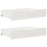 Sertare de pat, 2 buc., 80x55x16 cm, alb, lemn masiv de pin GartenMobel Dekor