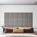 Panouri de perete 12 buc. gri deschis 30x30 cm textil 1,08 m² GartenMobel Dekor