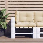 Perne de paleți, 3 buc., bej, material textil GartenMobel Dekor
