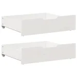 Sertare de pat, 2 buc., 65x55x16 cm, alb, lemn masiv de pin GartenMobel Dekor