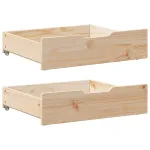 Sertare de pat cu roți, 2 buc., 65x55x16 cm, lemn masiv de pin GartenMobel Dekor