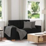 Canapea Loveseat Negru 120 cm Stofa GartenMobel Dekor