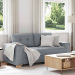 Canapea lovesea gri deschis 140 cm stofa GartenMobel Dekor