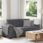 Canapea lovesea gri închis 140 cm catifea GartenMobel Dekor
