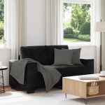 Canapea loveseat neagră 120 cm catifea GartenMobel Dekor
