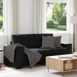 Canapea loveseat neagră 140 cm catifea GartenMobel Dekor