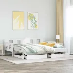 Pat de zi cu extensie și sertare fără saltea, alb, 90x190 cm GartenMobel Dekor