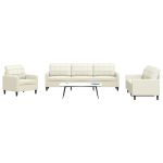 Set de canapele cu perne, 4 piese, crem, catifea GartenMobel Dekor