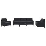 Set de canapele cu perne, 4 piese, negru, catifea GartenMobel Dekor