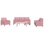 Set de canapele cu perne, 4 piese, roz, catifea GartenMobel Dekor