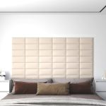 Panouri de perete, 12 buc., crem, 30x15 cm, catifea, 0,54 m² GartenMobel Dekor