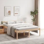 Pat pentru seniori dublu mic, 120x190 cm, lemn masiv de pin GartenMobel Dekor