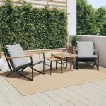 Set mobilier de balcon, 4 piese, cu perne, negru, oțel GartenMobel Dekor