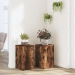 Suporturi de plante 2 buc. stejar fumuriu 30x30x50 cm lemn GartenMobel Dekor