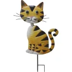 Decoratiune gradina, MagicHome, pisica, cu tarus, metalica, galbena, 25.5x3.5x61 cm GartenVIP DiyLine