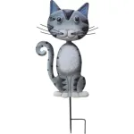 Decoratiune gradina, MagicHome, pisica, cu tarus, metalica, gri, 25.5x3.5x61 cm GartenVIP DiyLine