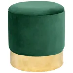 Taburet, rotund, cu spatiu depozitare, catifea, verde, max 80 kg, 39x40 cm, Golden, Akord GartenVIP DiyLine
