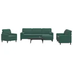 Set canapele cu perne/rulouri, 4 piese, verde închis, catifea GartenMobel Dekor