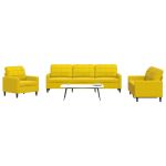 Set de canapele cu perne, 4 piese, galben, catifea GartenMobel Dekor