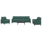 Set de canapele cu perne, 4 piese, verde închis, catifea GartenMobel Dekor