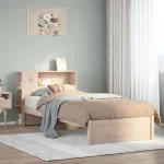 Pat cu bibliotecă fără saltea, 75x190 cm, lemn masiv de pin GartenMobel Dekor