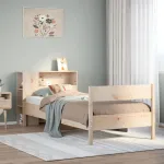 Pat cu bibliotecă fără saltea, 75x190 cm, lemn masiv de pin GartenMobel Dekor