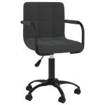 Scaun de bucătărie pivotant, negru, catifea GartenMobel Dekor