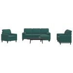 Set canapele cu perne/rulouri, 4 piese, verde închis, catifea GartenMobel Dekor