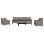 Set de canapea cu perne, 4 piese, gri taupe, material textil GartenMobel Dekor