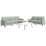 Set de canapele cu perne, 3 piese, gri deschis, catifea GartenMobel Dekor