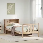 Pat cu bibliotecă fără saltea, 75x190 cm, lemn masiv de pin GartenMobel Dekor