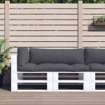 Perne de paleți, 3 buc., antracit, material textil GartenMobel Dekor