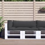 Perne de paleți, 3 buc., negru, material textil GartenMobel Dekor