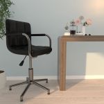 Scaun de birou rotativ, negru, piele ecologică GartenMobel Dekor