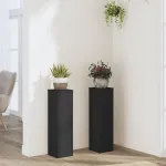 Suporturi de plante, 2 buc., negru, 17x17x60 cm, lemn prelucrat GartenMobel Dekor
