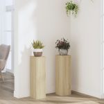 Suporturi de plante, 2 buc., stejar sonoma, 17x17x60 cm GartenMobel Dekor