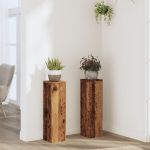 Suporturi de plante 2 buc. lemn vechi 17x17x60cm lemn prelucrat GartenMobel Dekor