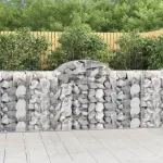 Coșuri gabion arcuite 12 buc, 200x50x100/120cm, fier galvanizat GartenMobel Dekor