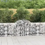Coșuri gabion arcuite 4 buc, 200x50x80/100 cm, fier galvanizat GartenMobel Dekor