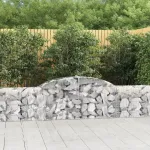 Coșuri gabion arcuite, 12 buc., 300x30x60/80cm, fier galvanizat GartenMobel Dekor