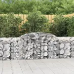Coșuri gabion arcuite 4 buc, 300x50x80/100 cm, fier galvanizat GartenMobel Dekor