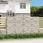 Coșuri gabion arcuite 10 buc, 300x50x180/200 cm fier galvanizat GartenMobel Dekor