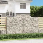 Coșuri gabion arcuite 2 buc, 300x50x180/200 cm, fier galvanizat GartenMobel Dekor