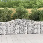 Coșuri gabion arcuite 2 buc, 400x30x100/120 cm fier galvanizat GartenMobel Dekor